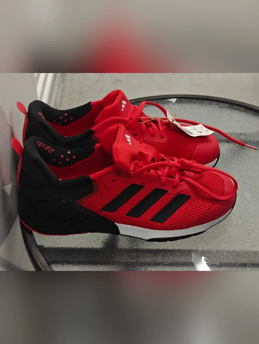 Adidas Dropset 3 Training Shoes Pure Ruby Core Black Men’s Size 10 Gym Sneakers - Picture 5 of 11